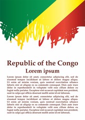 Flag of the Republic of the Congo, Republic of the Congo. Template for award design, an official document with the flag of the Republic of the Congo. Bright, colorful vector illustration for graphic a