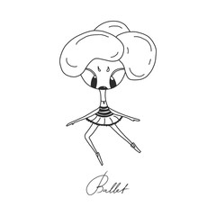 Prima ballerina. cute character Surface design for kids . Vector graphic for kid's fashion clothing. Use for print, fashion wear