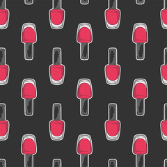 Nail polish. Vector in doodle and sketch style.