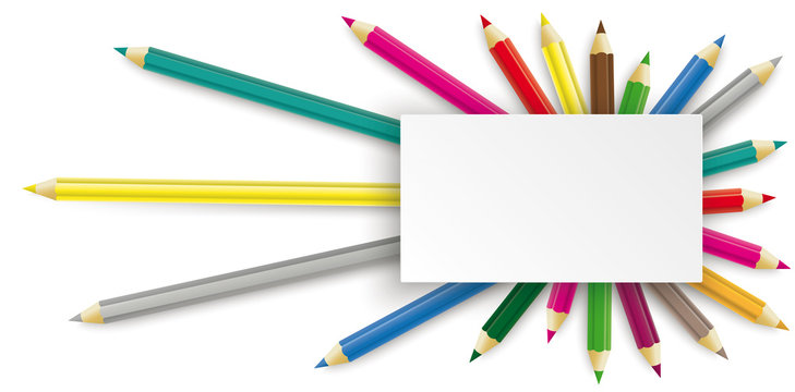Colored Pencils Rectangle Banner