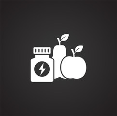 Diet related icon on background for graphic and web design. Simple illustration. Internet concept symbol for website button or mobile app.