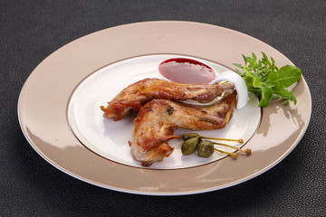 Roasted rabbit legs