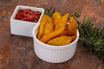 Fried potato slices