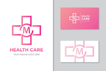 Medical health care logo and icon vector illustration design template