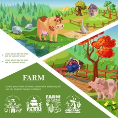 Cartoon Farm Animals Template