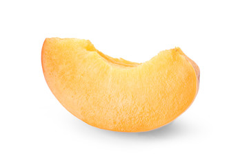 Piece of tasty apricot on white background