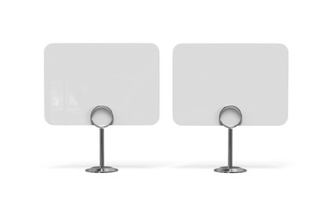 Card holder mock up template, Reserved sign on isolated white background, 3d illustration