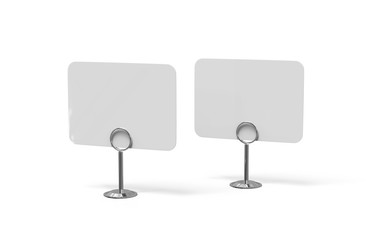 Card holder mock up template, Reserved sign on isolated white background, 3d illustration