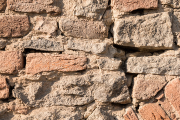 Brick wall texture of the old house, brick wall background