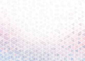 White pink lilac blue pastel mosaic pattern trend. Bright triangular wallpaper. Light geometric abstract background.