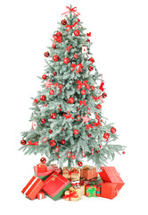 Beautiful Christmas tree on white background