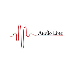 Audio technology, music sound waves vector icon