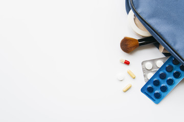 Pills inside inside toilet kit