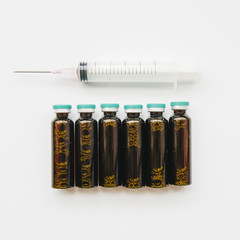 Top view syringe and vials