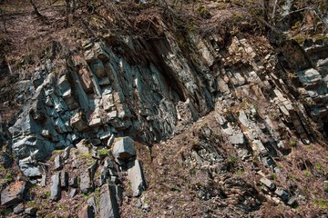 Rock Ground Closeup Conceptual Vintage Colored Photo