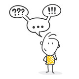 Strichfiguren / Strichmännchen: Frage, Nachdenken, Lösung. (Nr. 432)	