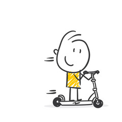 Strichfiguren / Strichmännchen: E-Scooter, E-Roller, Tretroller. (Nr. 430)