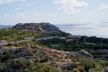 Isola do Caprera and Forte Capo D'Orso in Sardinia on the way to the rock of the bear