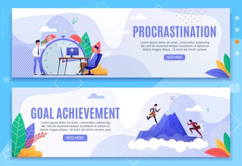 Procrastination and Goal Achievement Banner Set