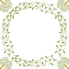 Frame template with hand drawn ficuses and lettering.