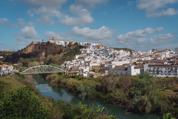 Fototapeta na wymiar Arcos de la Frontera and Guadalete River - Cadiz Province, Andalusia, Spain