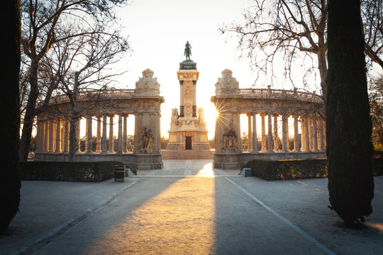 King Alfonso XII monument at El Retiro Park - Madrid, Spain