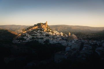 Aerial view of Montefrio city at sunrise - Montefrio, Granada Province, Andalusia, Spain