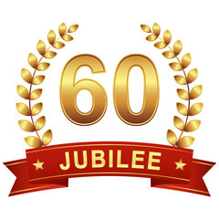 Jubilee button with banner 60 years
