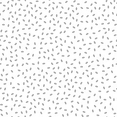 Simple small black and white leaves seamless pattern, vector