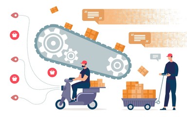 Fototapeta premium Poster Mail Delivery and Correspondence Cartoon.