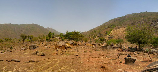 Fototapeta na wymiar View to fulani tribe village near Tchamba, Cameroon