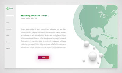 Clean and modern website template, vector illustration