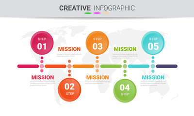 Presentation infographic template with 5 options, vector infographics design and marketing icons can be used for workflow layout, steps or processes.