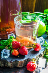 strawberry compote with mint and lime