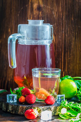 strawberry compote with mint and lime