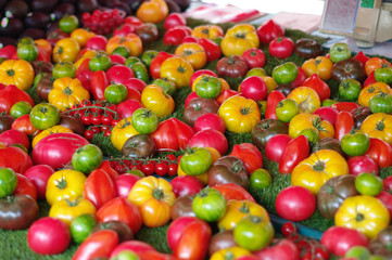 Fototapeta na wymiar Tomates anciennes du marché