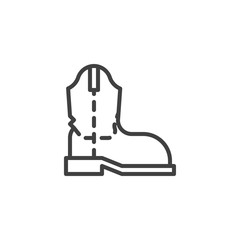 Winter boot line icon. linear style sign for mobile concept and web design. Boot outline vector icon. Symbol, logo illustration. Vector graphics