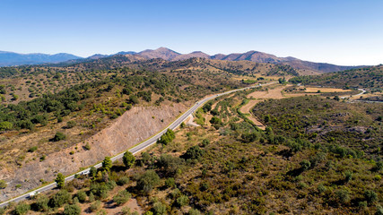 Aerial view of road N260 from Figueres to Llanca
