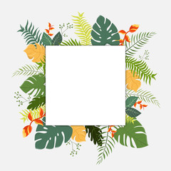 Various tropical forest illustrations for copy space