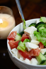 raw vegetable salad with tomatoes