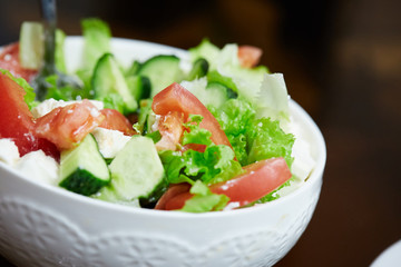 raw vegetable salad with tomatoes