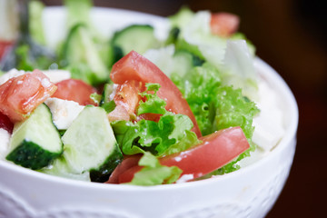 raw vegetable salad with tomatoes