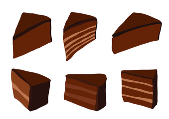Cake chocolate on white background  illustration vector 