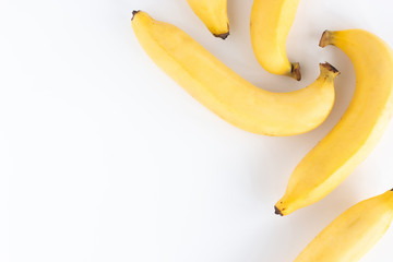 Banana isolated on white background with copy space