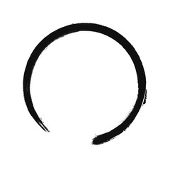 Offener schwarzer Kreis gemalt mit einem Pinsel