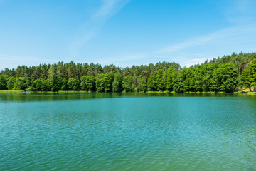 Jezioro jeziora bory tucholskie piła-młyn kaszuby las wakacje urlop odpoczynek