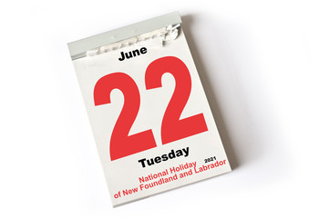 22. June 2021 National Holiday of New Foundland and Labrador