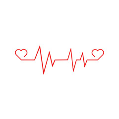 Heartbeat Cardiogram Icon Vector Logo