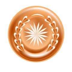 Coffee foam drawing or picture flower and branches energetic drink