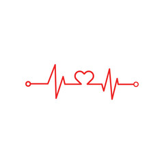 Heartbeat Cardiogram Icon Vector Logo